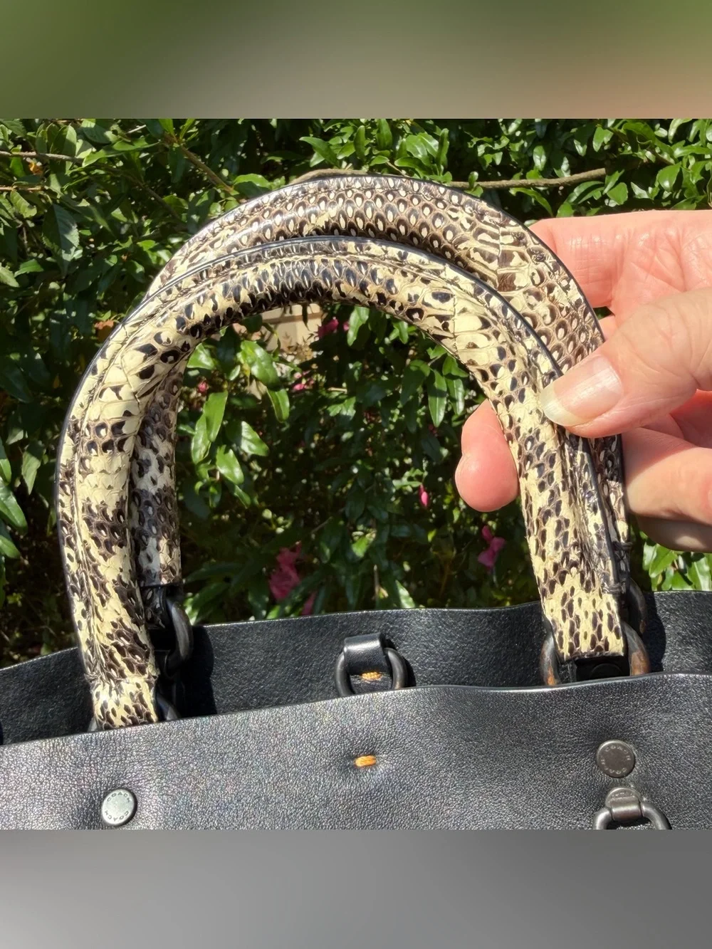 Coach Rogue Tote With Snakeskin Coach Link Detail 86919